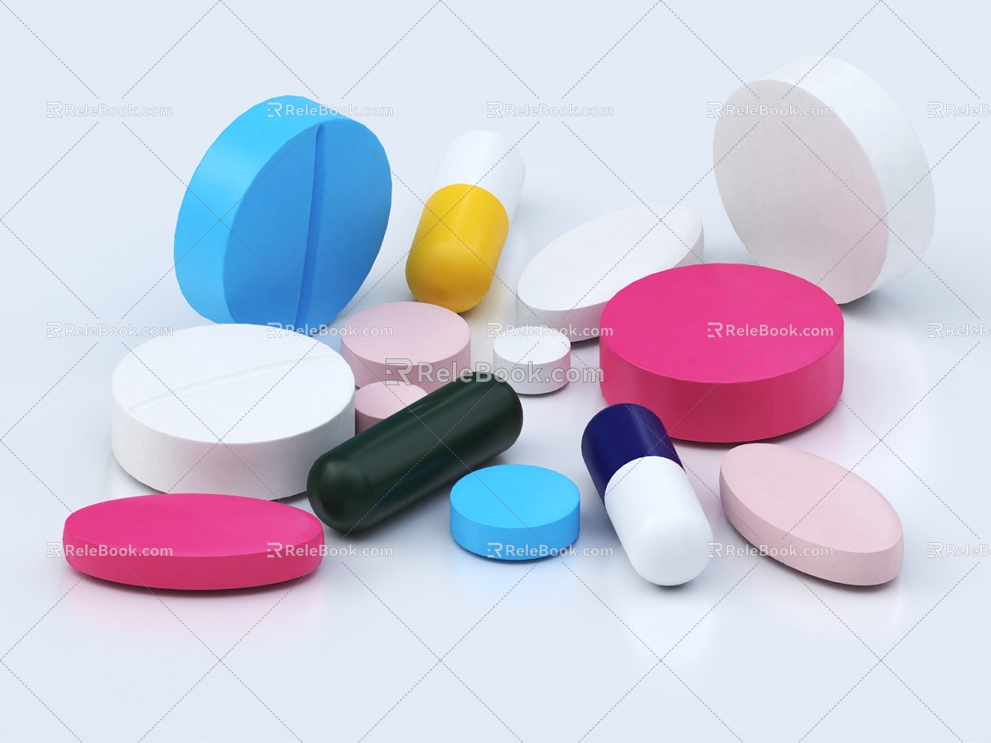 pills medicine medicine cold medicine western medicine 3d model