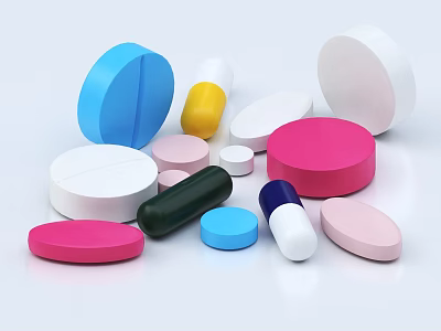 Colorful Tablet And Capsule Shaped Perfume Cosmetics Collection With Vibrant Hues 3d model