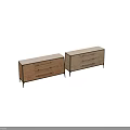 Modern Wooden Sideboard With Drawers And Metal Legs For Home Furniture
