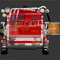 Red Fire Truck Model With Ladder Shiny Details And Metal Wheels
