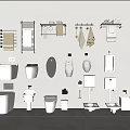 Toilet Pee Shake Squat Toilet Smart Toilet Small Back Hug Towel Rack Combination 3d model