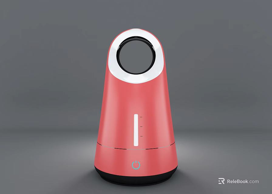 Red Rounded Daily Use Electrical Appliance With Circular Top And Power Indicator Light 3d model 