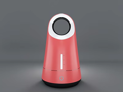 Red Rounded Daily Use Electrical Appliance With Circular Top And Power Indicator Light 3d model