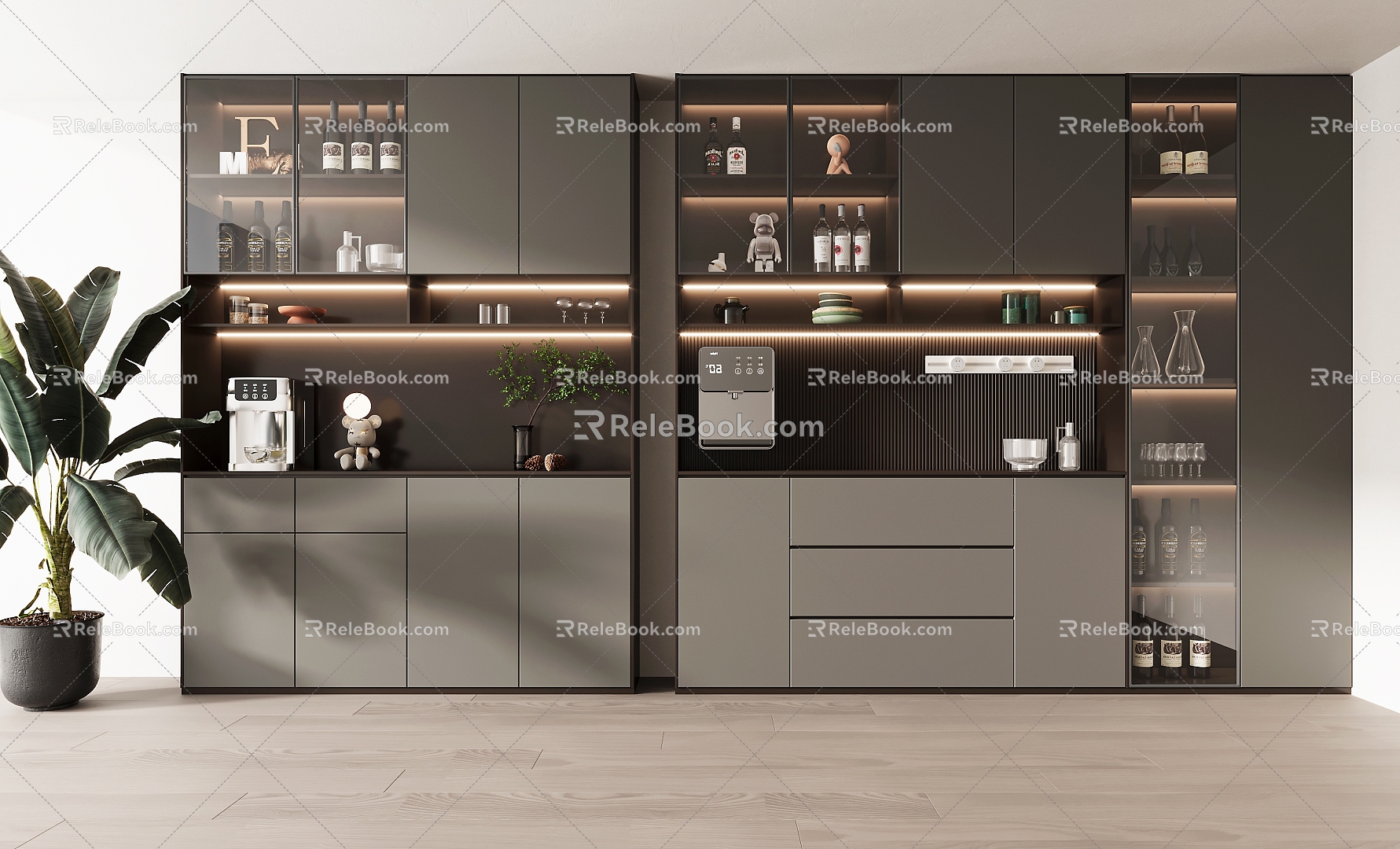 Light Luxury Wine Cabinet 3d model