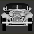 Silver Classic Convertible Car With Black Soft Top And Vintage Design