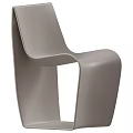Modern Minimalist Gray Leather Dining Chair With Curved Ergonomic Design For Home Kitchen