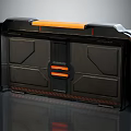 Futuristic Black Device With Orange Accent Strips And Modern Panel Design 3d model