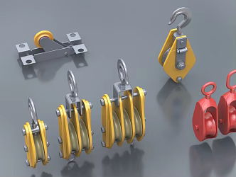 Lifting hook sling pulley 3d model