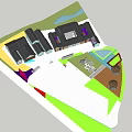 Garden Landscape Design With Buildings Green Spaces Walkways And Seating Areas