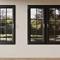 Modern Black Framed Windows With Clear Glass Showing Green Trees Outside