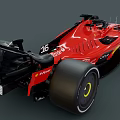 Red Ferrari Racing Car Aerodynamic Exterior Design With Black Accents And Wheels