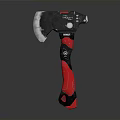 Durable Axe With Red Black Ergonomic Handle And Sharp Metal Head For Wood Cutting 3d model