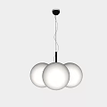 Modern Hanging Chandelier With Multiple White Spherical Shades For Interior Design 3d model