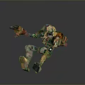 Colorful Mechanical Robot Creature With Detailed Biomechanical Parts And Armor Design