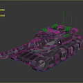 Modern Military Tank With Camouflage Pattern Main Gun Antenna And Armored Hull