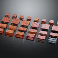 Various Styles Wooden Small Tables And Cabinets Arranged On Black Background