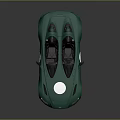Green Modern Convertible Sports Car With Open Top And White Circular Accents