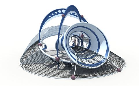 Modern amusement equipment amusement portal crawl 3d model