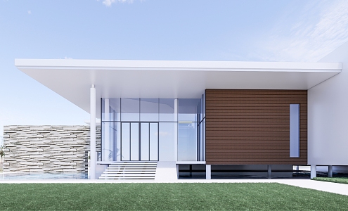 Modern minimalist single-family villa club 3d model