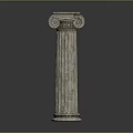 Classical Stone Column With Spiral Capital And Fluted Shaft Architectural Design