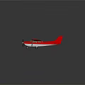 Red Passenger Plane Model With Single Propeller And White Fuselage 3d model