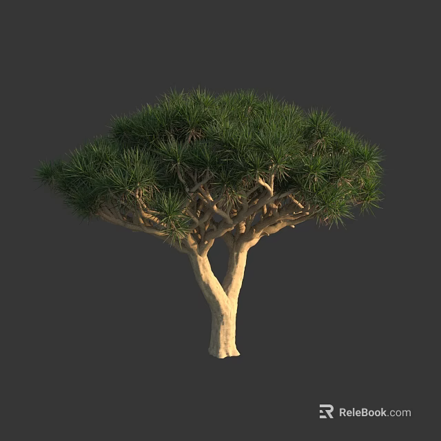 Lush Arbor With Green Foliage Sturdy Trunk And Dense Branches 3d model 