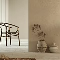 Nordic Dining Table and Chair Combination 3d model