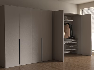 Modern Metal Wardrobe Clothes Decoration Door-to-Top Swing Door 3d model
