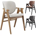 Modern Single Accent Chair With Wooden Frame Armrests And Beige Brown Gray Upholstery