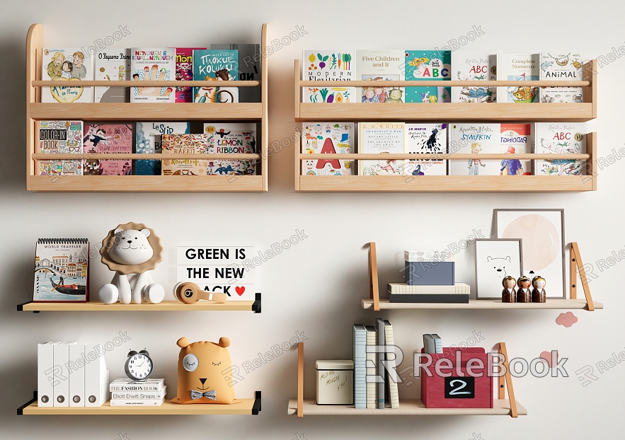 Modern Bookshelf Wall Hanging Bookshelf Children's Books Book Ornaments model