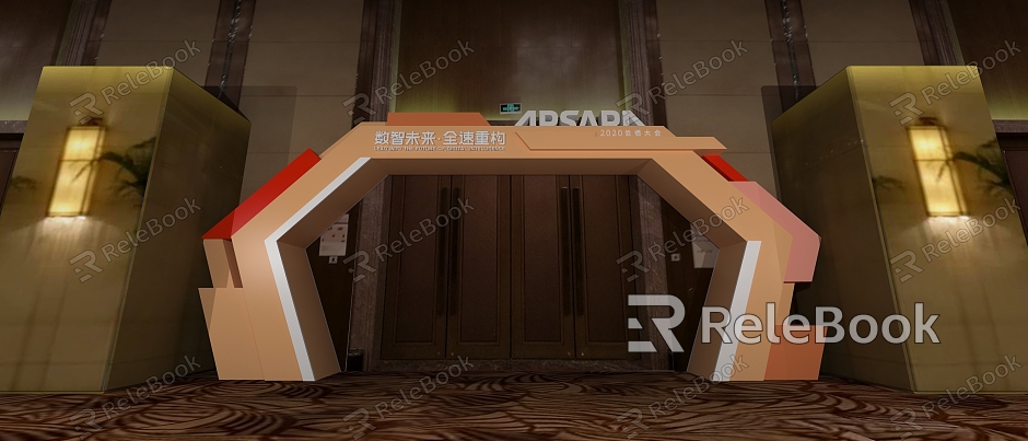 Modern arch cloud habitat door head model