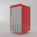 Stylish Red Upright Refrigerator With Shiny Surface And Modern Design For Home Kitchen