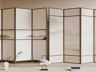 new chinese style screen 3d model