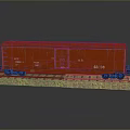 Vintage Red Train Car Model With Numbered Details On Display Base