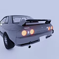 Gray Modern Two Door Sports Car With Sleek Body Lines And Silver Wheels