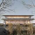 Modern Sales Office Building Sales Department Public Building Rural Architecture Net Red Book Bar Restaurant Net Red Tea Room 3d model