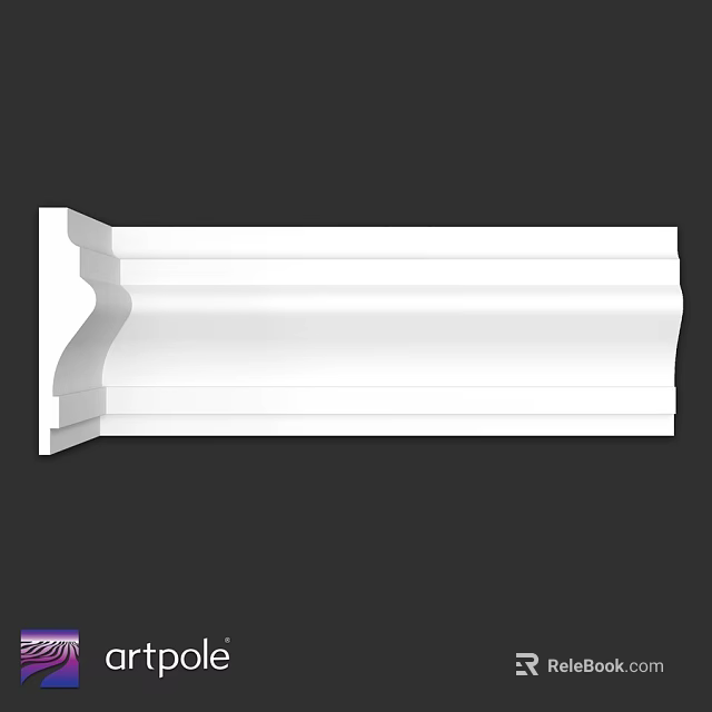 White Curved Decorative Molding With Smooth Design For Home Interior Decoration 3d model 