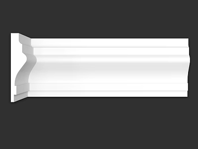 White Curved Decorative Molding With Smooth Design For Home Interior Decoration 3d model