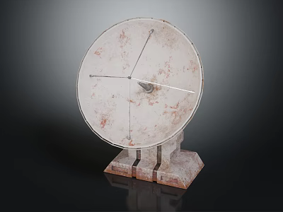 Vintage Rusty Circular Industrial Device With Square Base And Weathered Surface 3d model