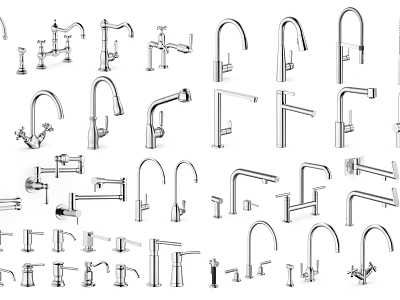 Various Styles Of Faucets For Kitchen Bathroom And Home Improvement Use 3d model