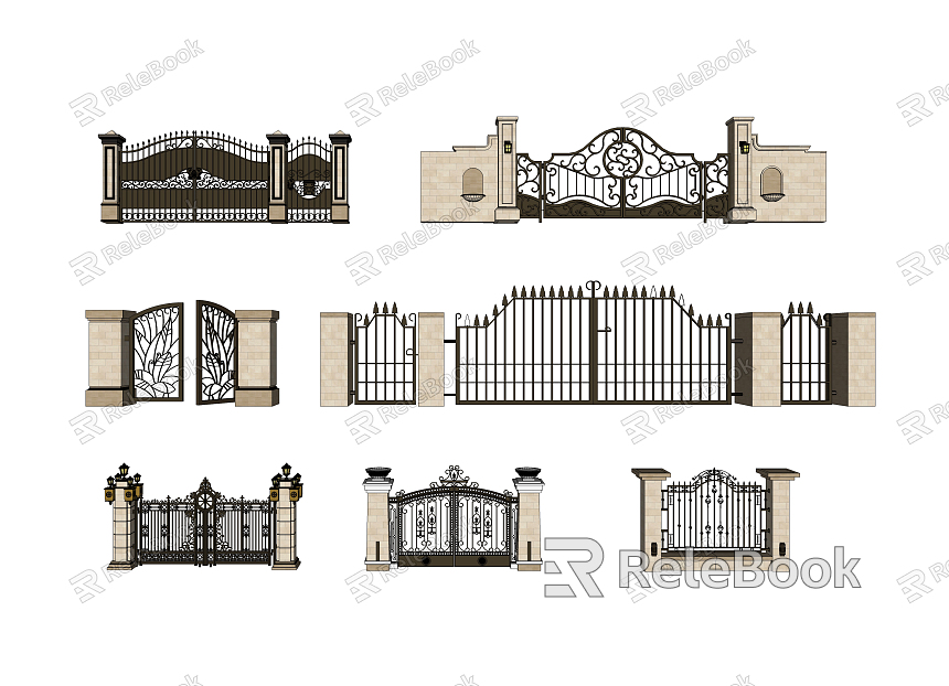 European gate wrought iron gate model