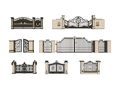 European gate wrought iron gate model