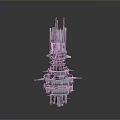 Futuristic Multi Layered Aerospace Tower Structure With Advanced Space Technology Design