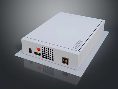 Qotom White Mini PC Featuring USB Ethernet Ports Red Indicator Light and Ventilation Holes 3d model