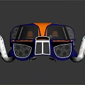 Blue And Orange Race Car With Winston Logo And Streamlined Body Design