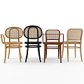 Various Style Leisure Chairs With Wicker Back And Wooden Frame In Different Colors