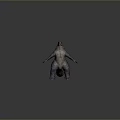 Fierce Giant Monster 3D Model With Open Mouth Spiked Back And Textured Skin