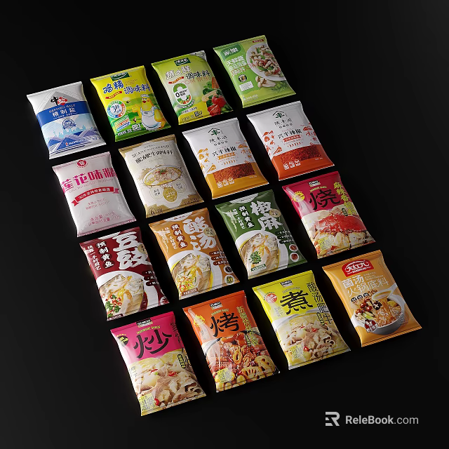 Assorted Spice Bottles With Different Colors For Cooking Frying Roasting And Boiling 3d model 