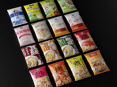 Assorted Spice Bottles With Different Colors For Cooking Frying Roasting And Boiling 3d model
