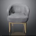 Light Gray Velvet Upholstered Chair With Wooden Legs And Modern Design